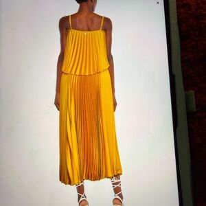 Yellow Pleated Maxi Dress